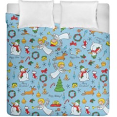 Christmas Pattern Duvet Cover Double Side (king Size) by Valentinaart