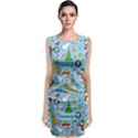 Christmas pattern Sleeveless Velvet Midi Dress View1