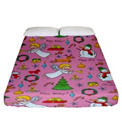 Christmas Pattern Fitted Sheet (king Size) by Valentinaart