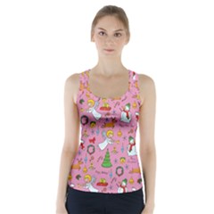 Christmas Pattern Racer Back Sports Top by Valentinaart