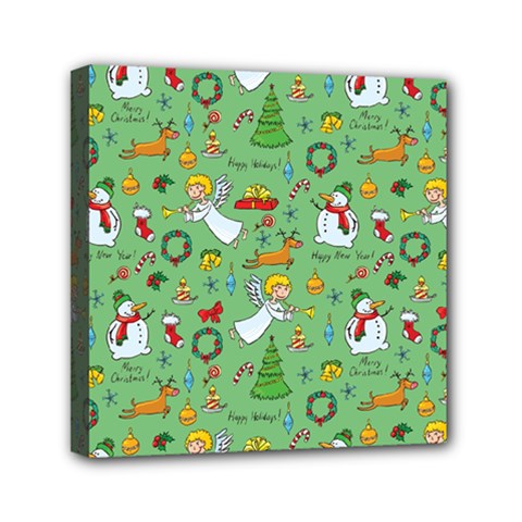 Christmas Pattern Mini Canvas 6  X 6  by Valentinaart