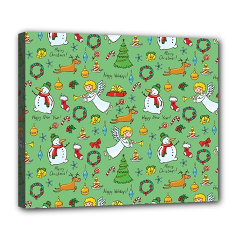 Christmas Pattern Deluxe Canvas 24  X 20   by Valentinaart