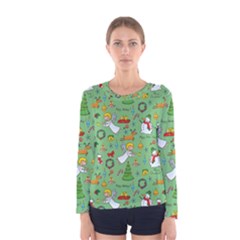 Christmas Pattern Women s Long Sleeve Tee