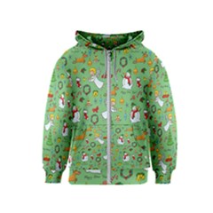 Christmas Pattern Kids  Zipper Hoodie by Valentinaart