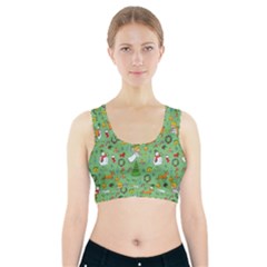 Christmas Pattern Sports Bra With Pocket by Valentinaart