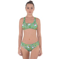 Christmas Pattern Criss Cross Bikini Set by Valentinaart