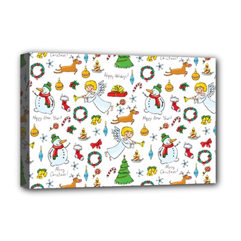 Christmas Pattern Deluxe Canvas 18  X 12   by Valentinaart