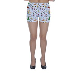 Christmas Pattern Skinny Shorts by Valentinaart