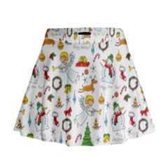 Christmas Pattern Mini Flare Skirt by Valentinaart