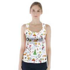 Christmas Pattern Racer Back Sports Top by Valentinaart