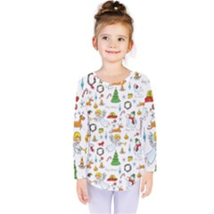 Christmas Pattern Kids  Long Sleeve Tee