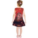 Cute Little Kitten, Red Background Kids  Tunic Dress View2