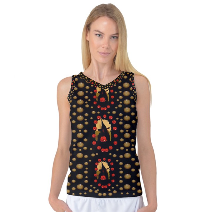 Pumkin Witch In Candles And White Magic Women s Basketball Tank Top