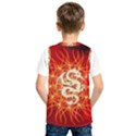 Wonderful Golden Dragon On Red Vintage Background Kids  SportsWear View2