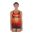 Wonderful Golden Dragon On Red Vintage Background Sport Tank Top  View1