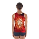 Wonderful Golden Dragon On Red Vintage Background Sport Tank Top  View2