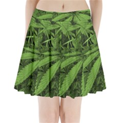 Marijuana Plants Pattern Pleated Mini Skirt by dflcprints