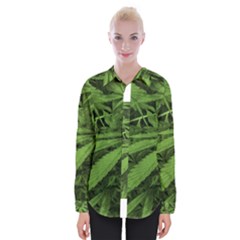 Marijuana Plants Pattern Womens Long Sleeve Shirt