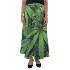 Marijuana Plants Pattern Flared Maxi Skirt by dflcprints