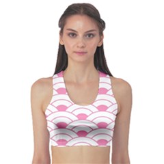 Art Deco Shell Pink White Sports Bra by NouveauDesign