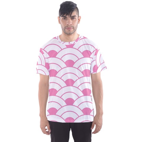 Art Deco Shell Pink White Men s Sports Mesh Tee by NouveauDesign