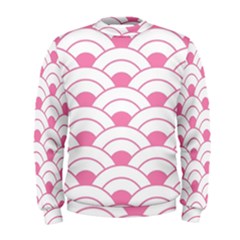 Art Deco Shell Pink White Men s Sweatshirt by NouveauDesign