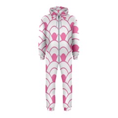 Art Deco Shell Pink White Hooded Jumpsuit (kids) by NouveauDesign