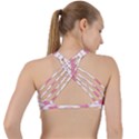 art deco shell pink white Criss Cross Racerback Sports Bra View2