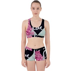 Modern Collage Shabby Chic Work It Out Sports Bra Set