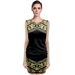 Art Nouvea Antigue Sleeveless Velvet Midi Dress by NouveauDesign