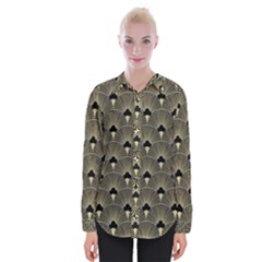 Art Deco Fan Pattern Womens Long Sleeve Shirt