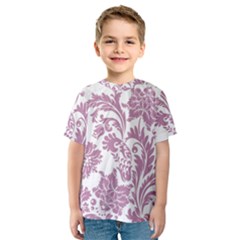 Vintage Floral Pattern Kids  Sport Mesh Tee