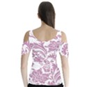 vintage floral pattern Butterfly Sleeve Cutout Tee  View2