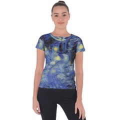 Van Gogh Inspired Short Sleeve Sports Top 