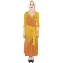 Sunset Quarter Sleeve Wrap Maxi Dress