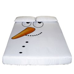 Cute Snowman Fitted Sheet (king Size) by Valentinaart