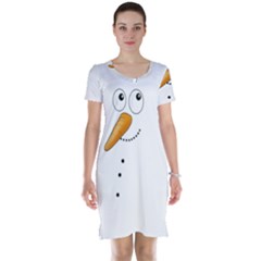 Cute Snowman Short Sleeve Nightdress by Valentinaart