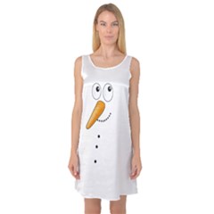 Cute Snowman Sleeveless Satin Nightdress by Valentinaart