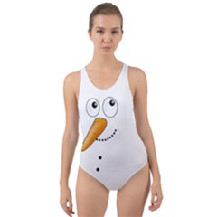 Cute Snowman Cut-out Back One Piece Swimsuit by Valentinaart