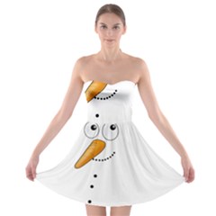 Cute Snowman Strapless Bra Top Dress by Valentinaart