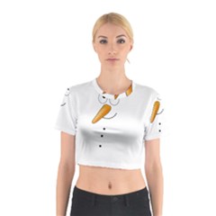 Cute Snowman Cotton Crop Top by Valentinaart