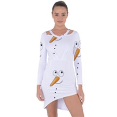 Cute Snowman Asymmetric Cut-out Shift Dress by Valentinaart