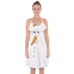 Cute Snowman Ruffle Detail Chiffon Dress by Valentinaart