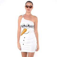 Cute Snowman One Soulder Bodycon Dress by Valentinaart