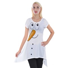 Cute Snowman Short Sleeve Side Drop Tunic by Valentinaart