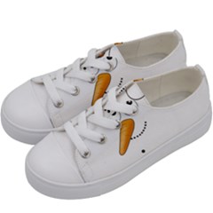 Cute Snowman Kids  Low Top Canvas Sneakers by Valentinaart