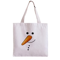 Cute Snowman Zipper Grocery Tote Bag by Valentinaart