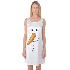 Cute Snowman Sleeveless Satin Nightdress by Valentinaart