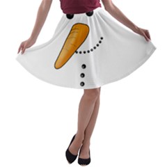 Cute Snowman A-line Skater Skirt by Valentinaart