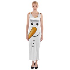 Cute Snowman Fitted Maxi Dress by Valentinaart